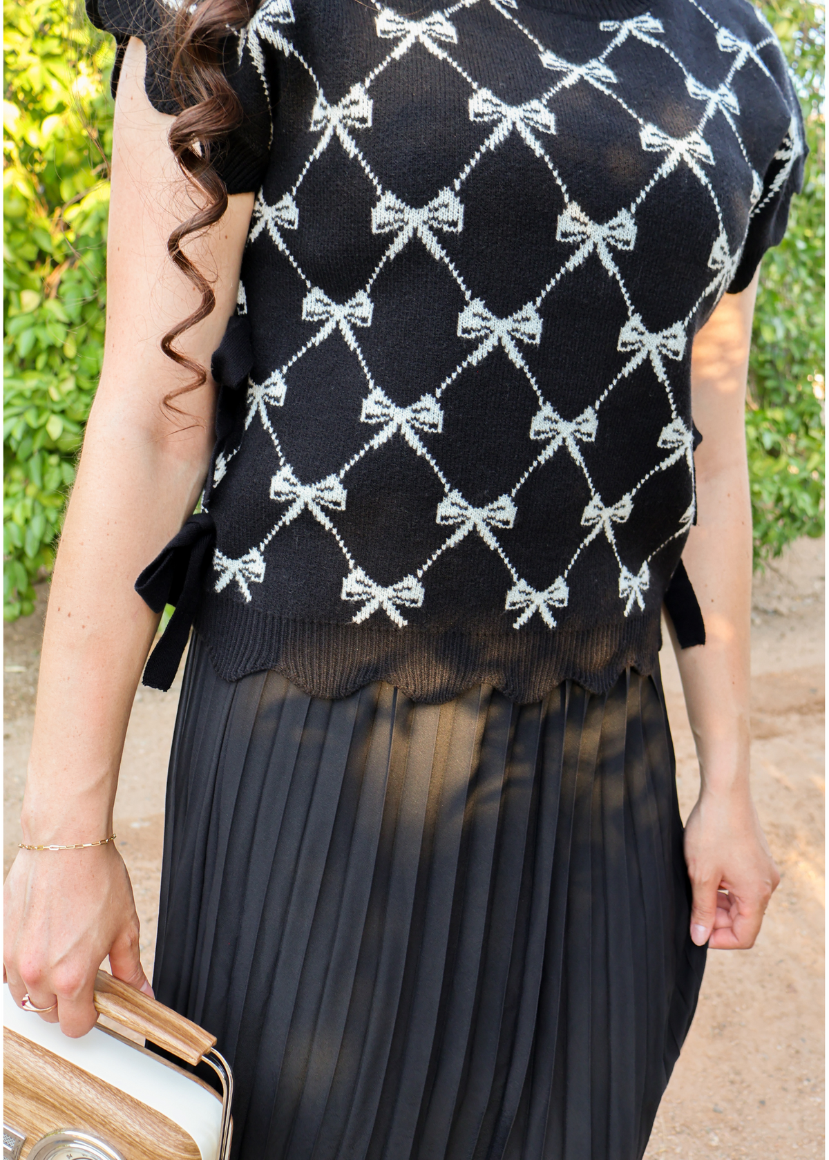 Darling Scallop Edge Sweater- Black.