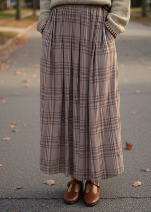 Gratitude Plaid Skirt - Mocha.