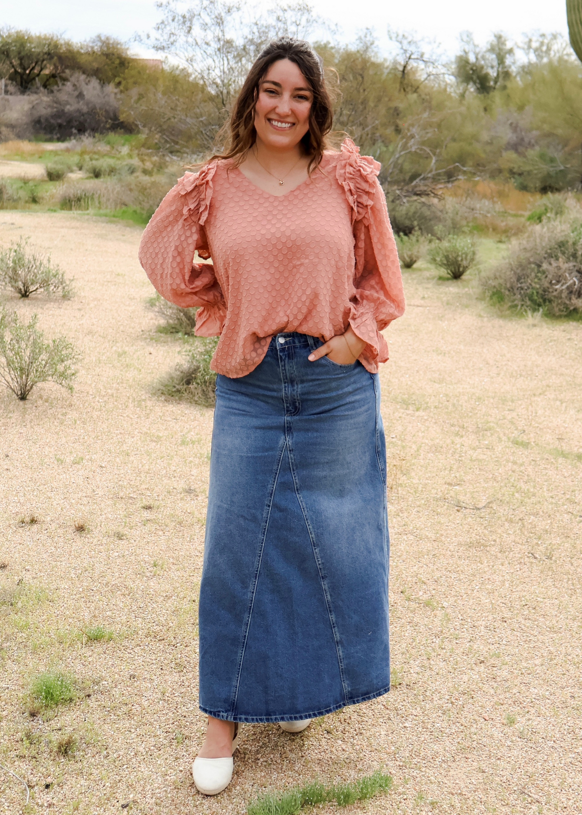 Fit & Flare Denim Skirt.
