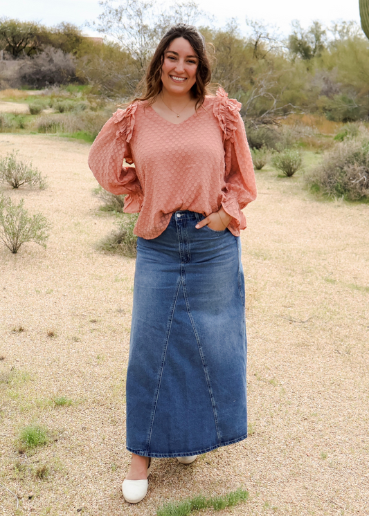 Fit & Flare Denim Skirt.