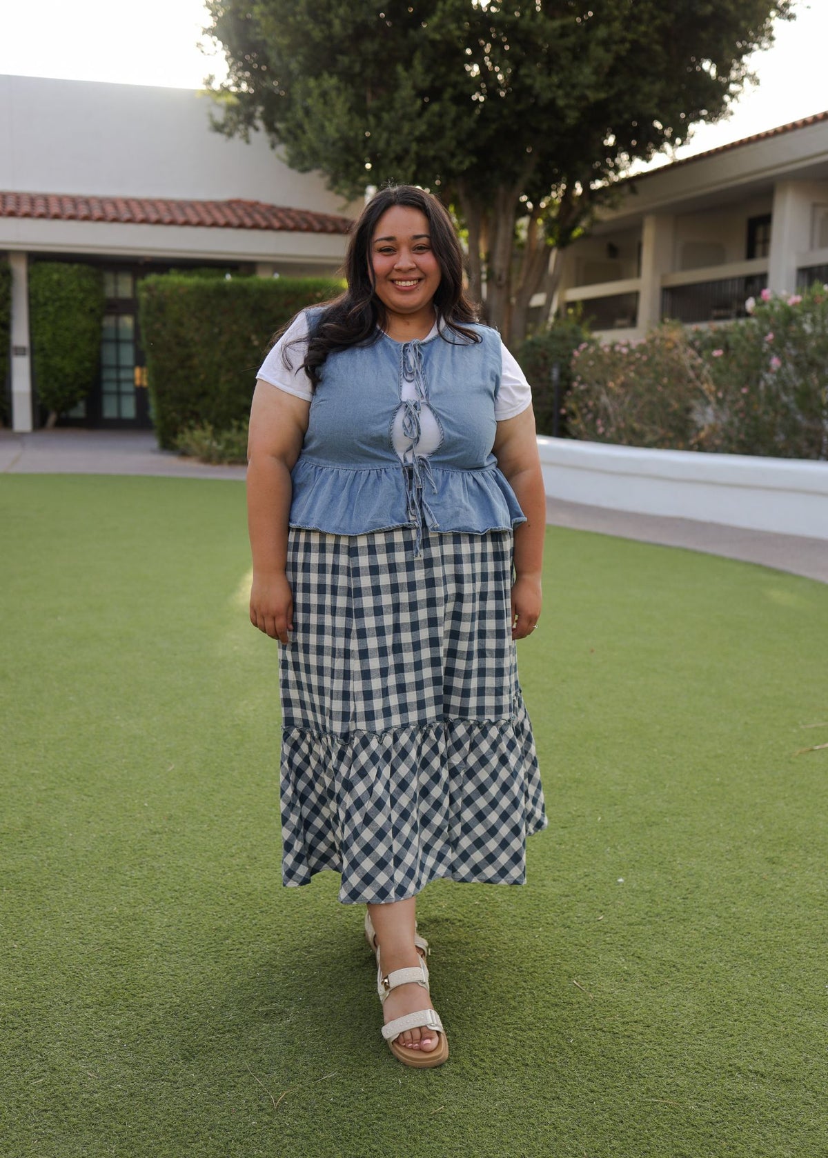 Gingham Skirt- Blue.