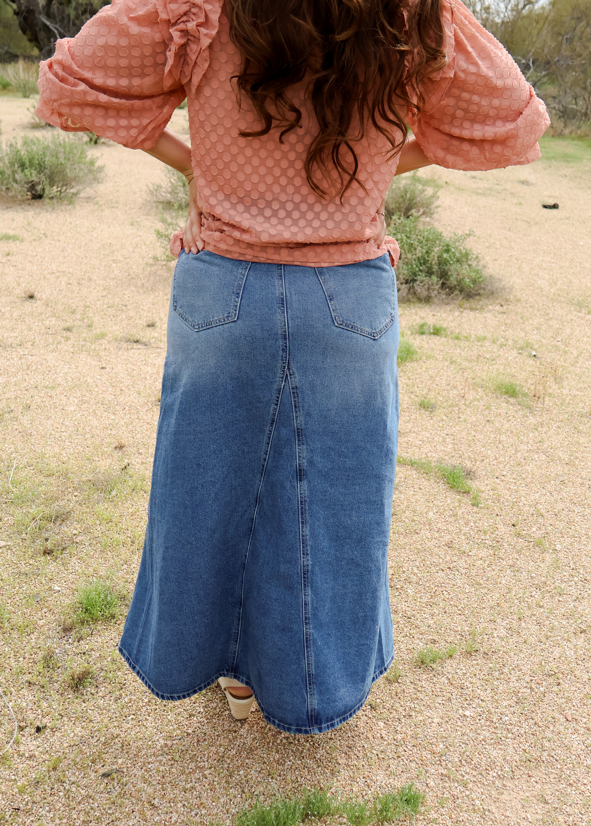 Fit & Flare Denim Skirt.