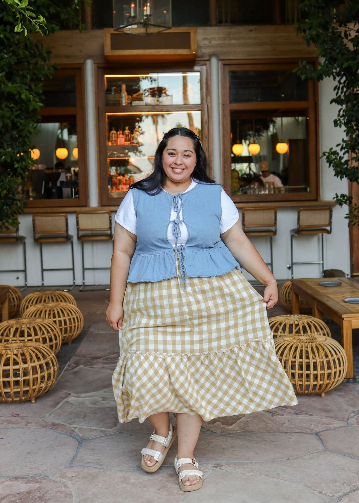 Gingham Skirt- Yellow.