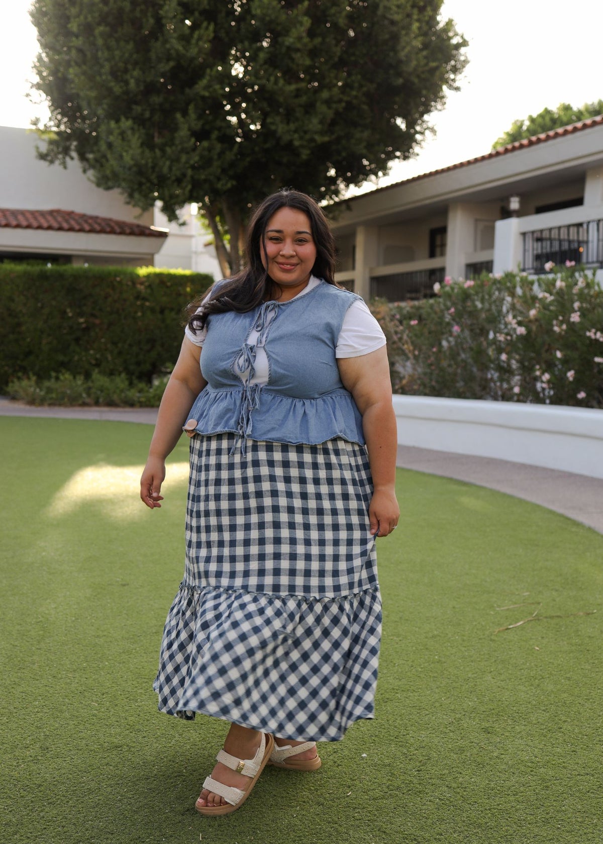 Gingham Skirt- Blue.