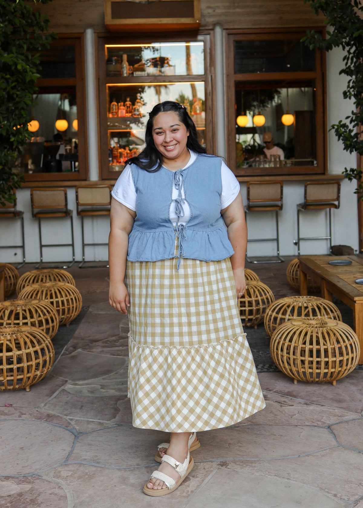 Gingham Skirt- Yellow.