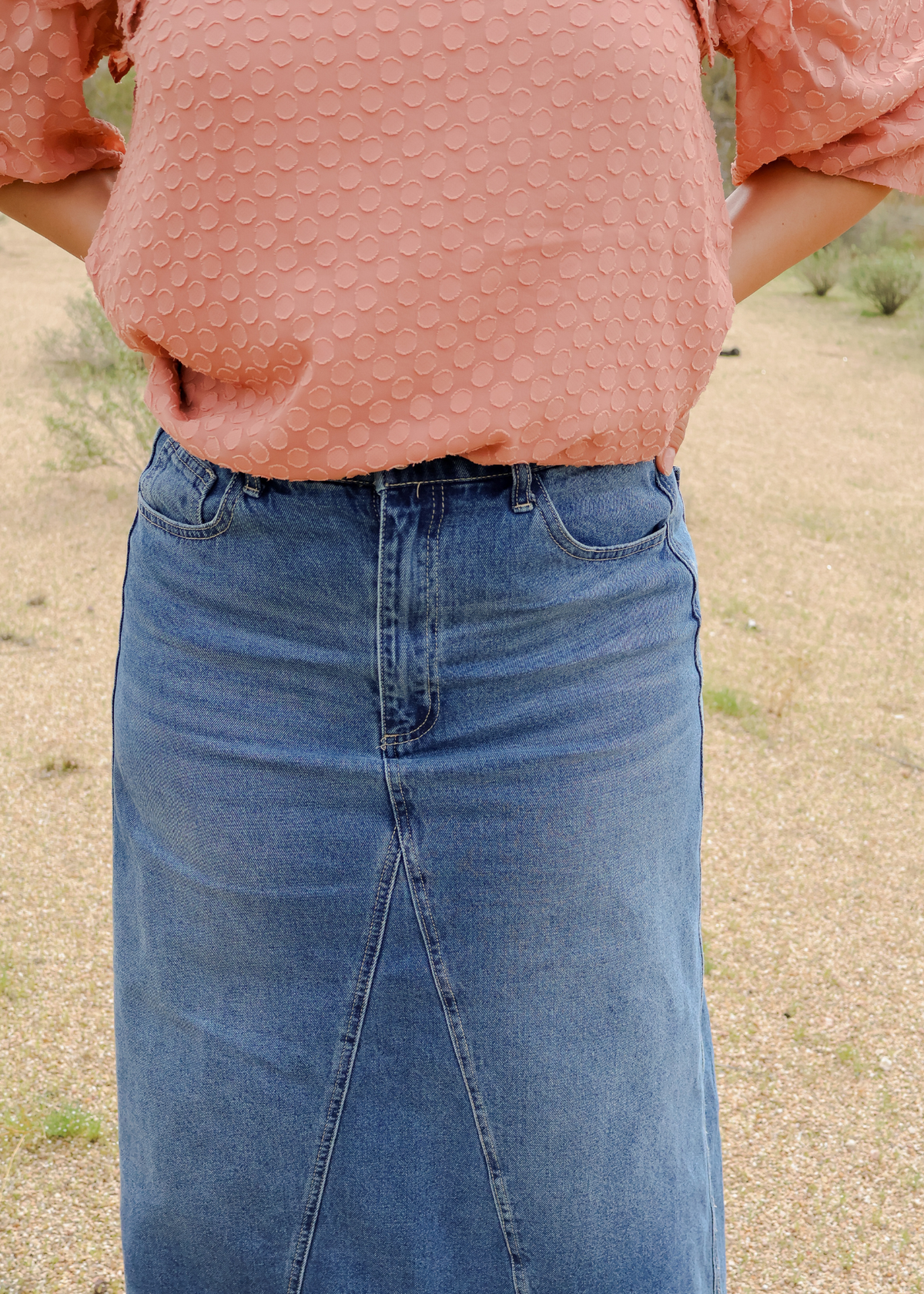 Fit & Flare Denim Skirt.