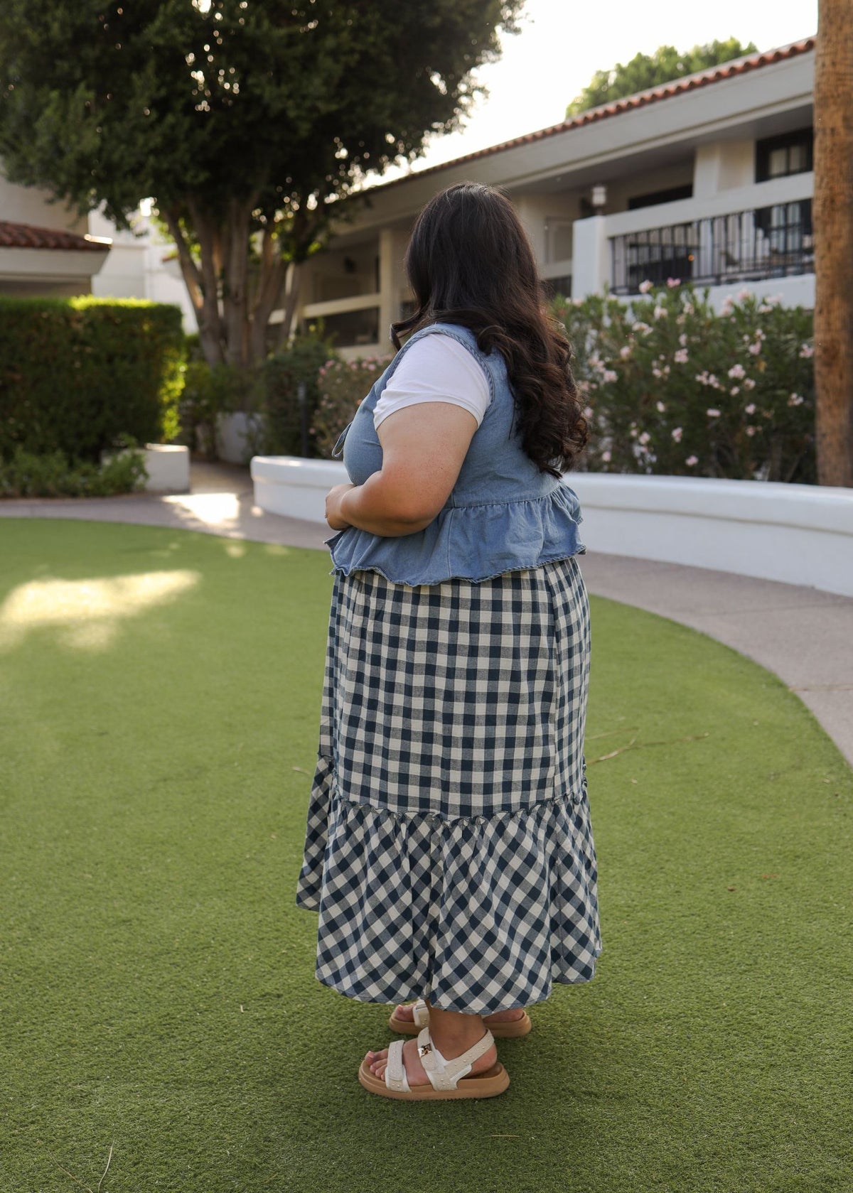 Gingham Skirt- Blue.
