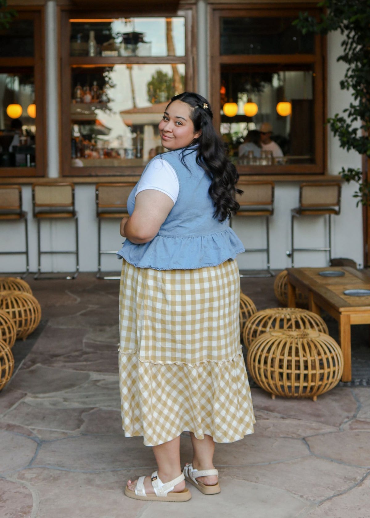 Gingham Skirt- Yellow.