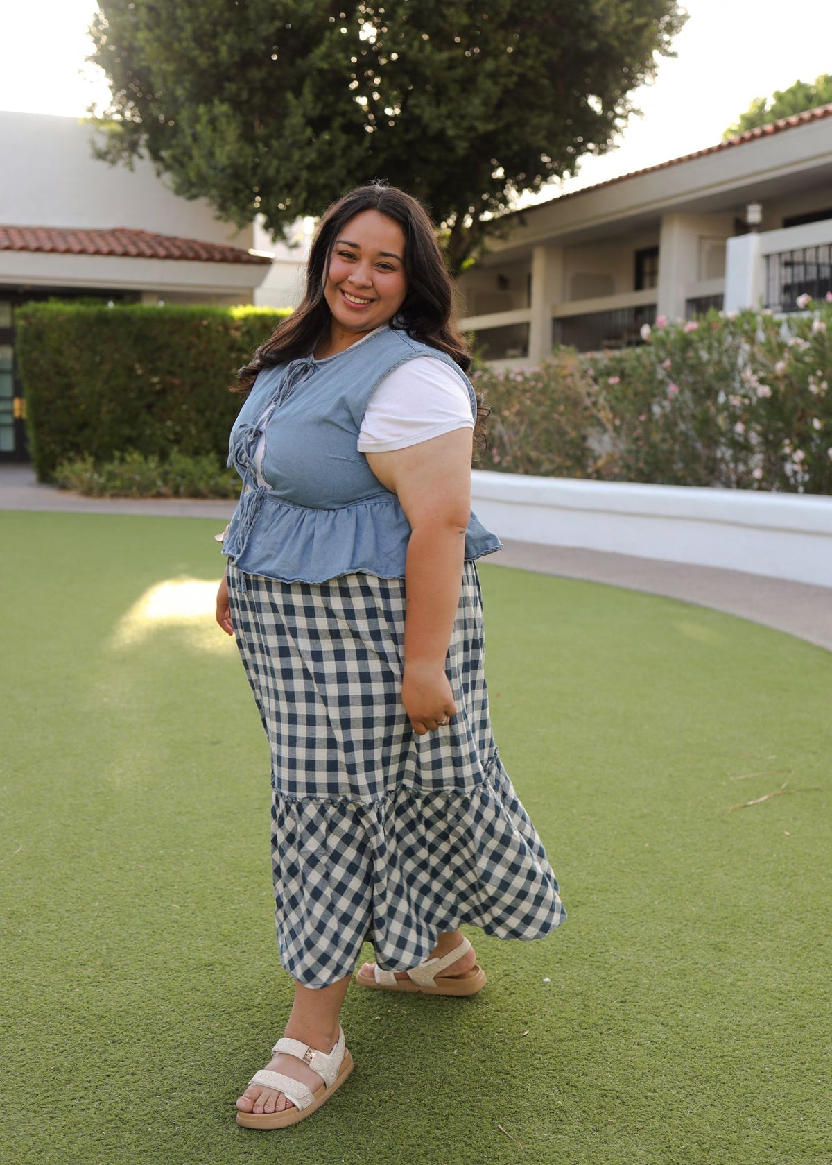 Gingham Skirt- Blue.