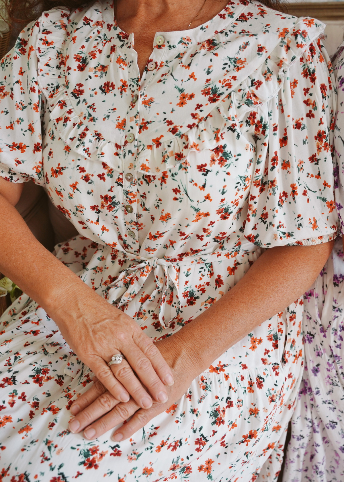Wildflower Midi Dress- Orange