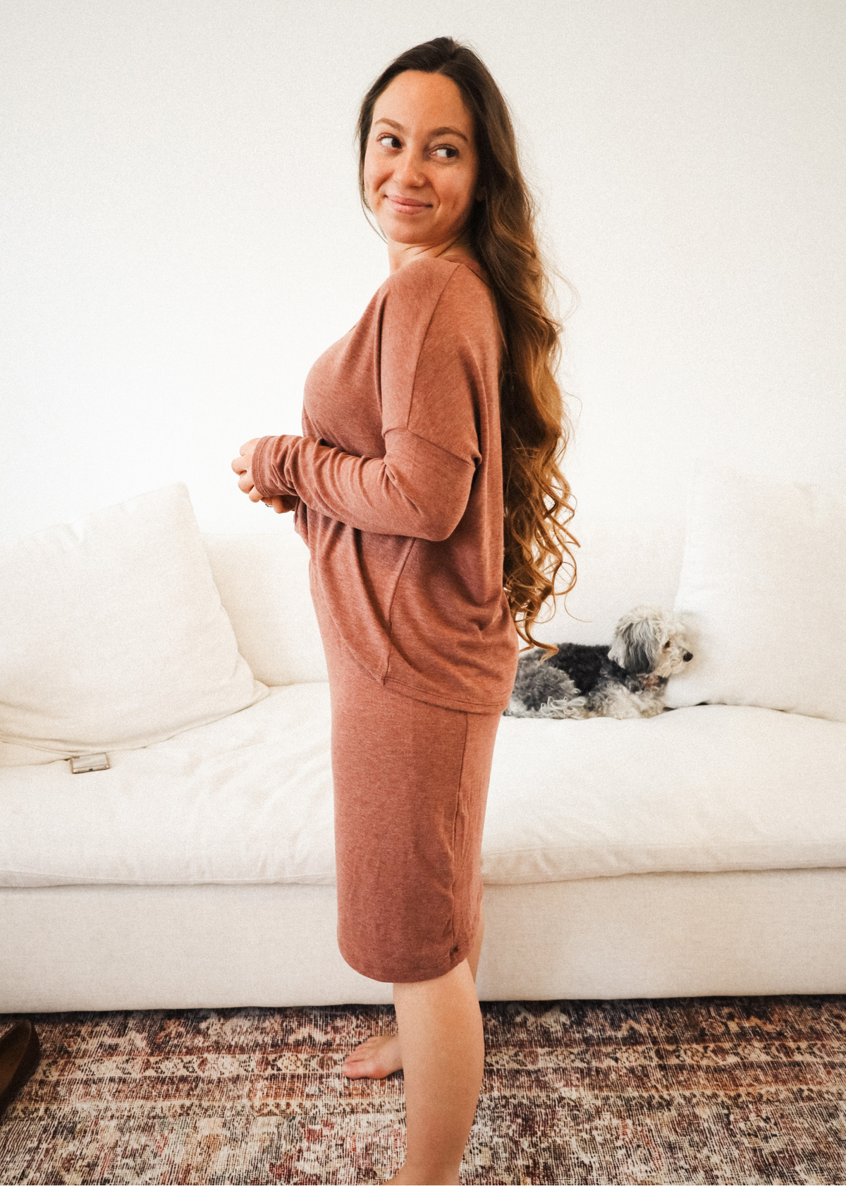 Cardigan Skirt Set .